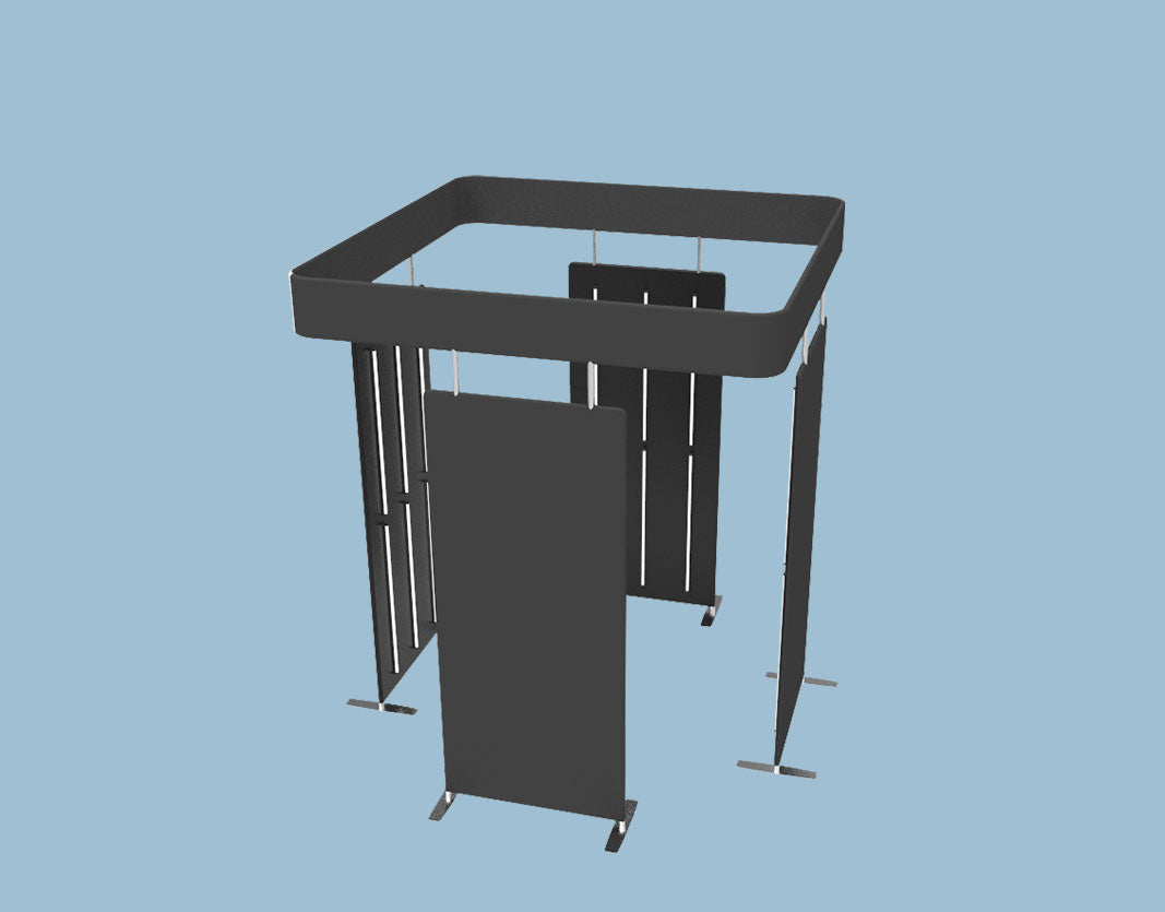 4 PIECES SQURE PHOTO BOOTH ENCLOSURE WITH TOP