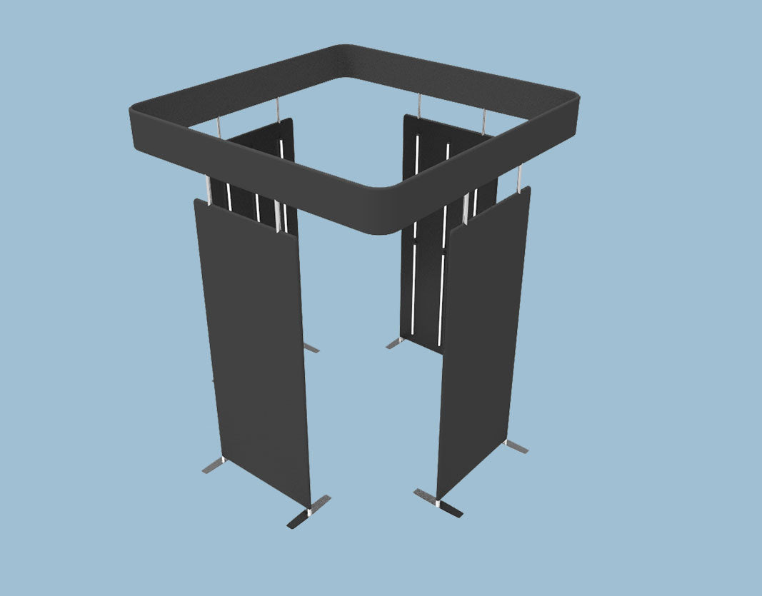 4 PIECES SQURE PHOTO BOOTH ENCLOSURE WITH TOP