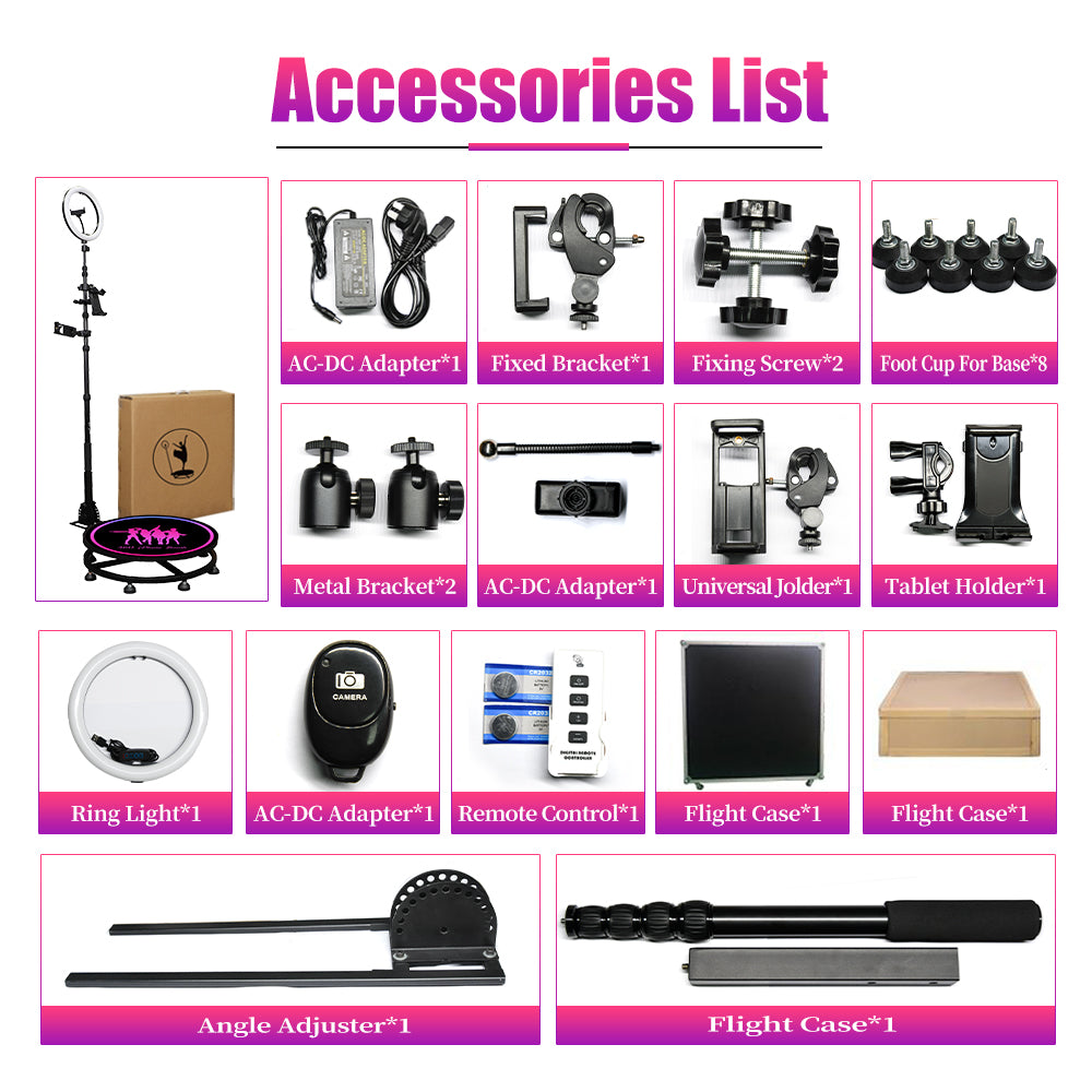 22.5" Mini 360 Photo Booth Machine With Honeycomb box