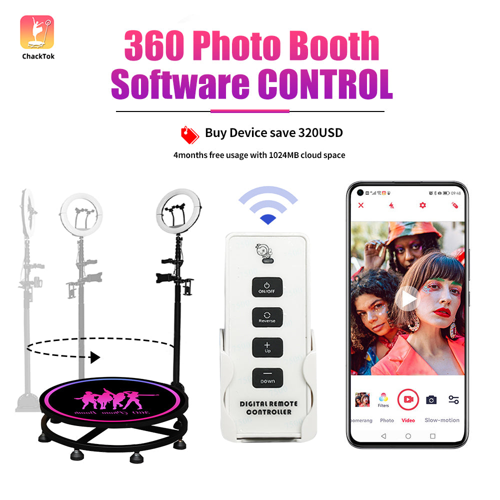 22.5" Mini 360 Photo Booth Machine With Honeycomb box
