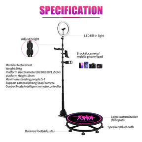 22.5" Mini 360 Photo Booth Machine With Honeycomb box