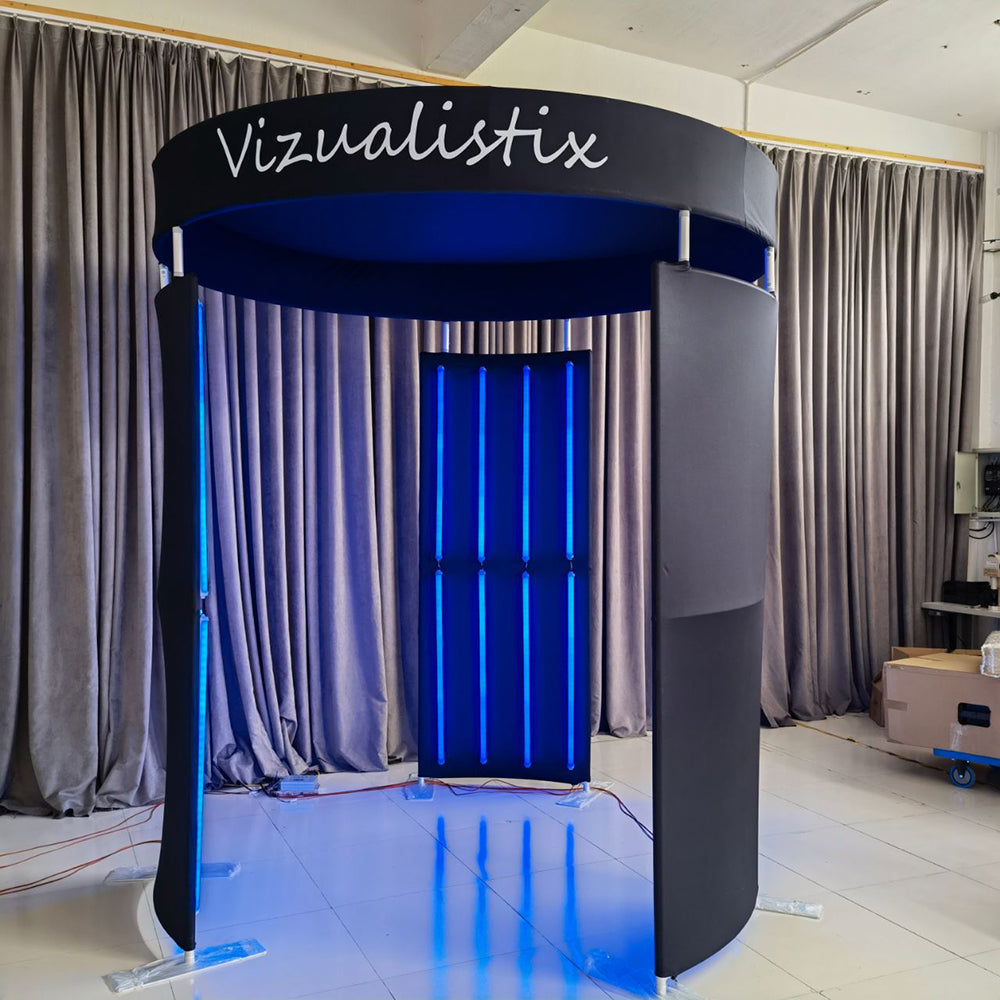 3 PIECES 360 VIDEO BOOTH ENCLOSURE WITH LED LIGHT