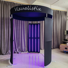 3 PIECES 360 VIDEO BOOTH ENCLOSURE WITH LED LIGHT