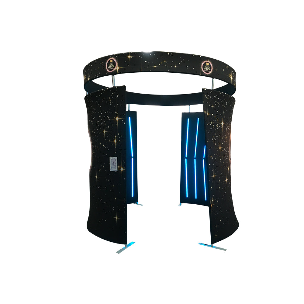 2 Pieces 360 Video Booth Enclosure With LED Light